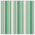 [ Thumbnail: Sea Green and Bisque Colored Lines Fabric ]