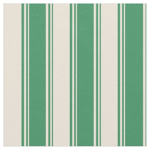 Sea Green and Bisque Colored Stripes Fabric