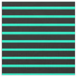Sea Green and Black Stripes Fabric