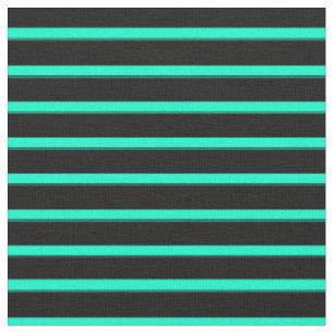 Sea Green and Black Stripes Fabric
