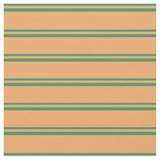 Sea Green and Brown Lined/Striped Pattern Fabric