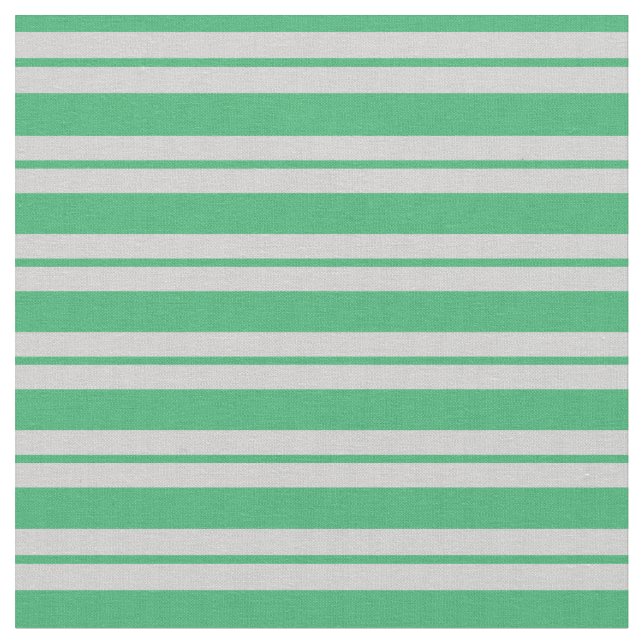 Sea Green and Light Gray Lined Pattern Fabric (Close Up)