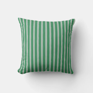 Sea Green and Light Grey Lines Pattern Pillow