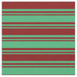 [ Thumbnail: Sea Green and Maroon Colored Pattern Fabric ]