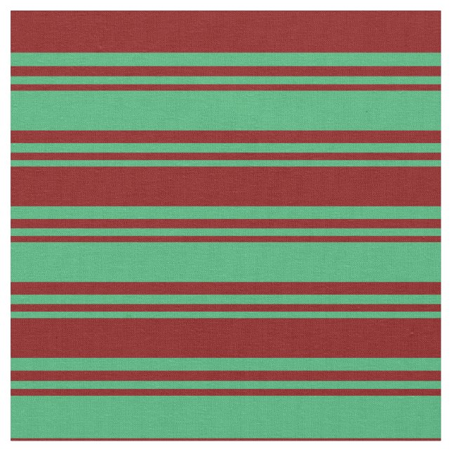 Sea Green and Maroon Colored Pattern Fabric (Close Up)