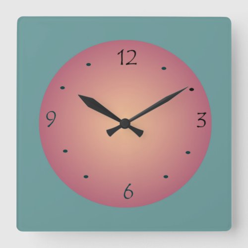 Sea Green and PeachWall Clock