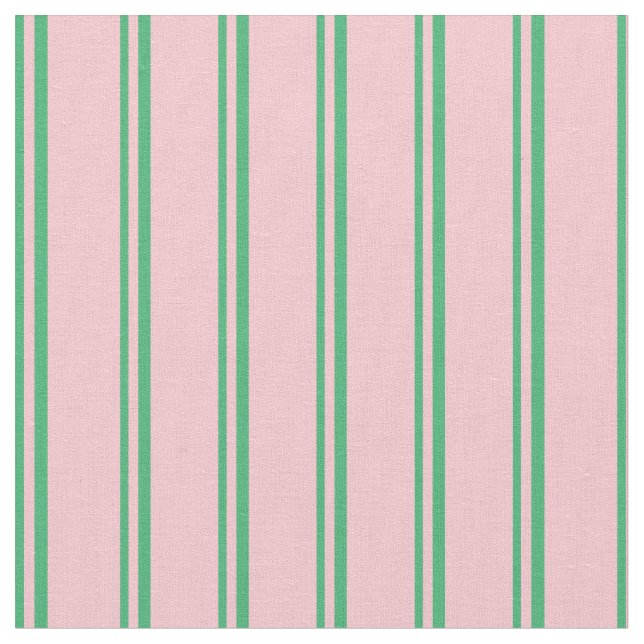 Sea Green and Pink Lines Fabric (Close Up)