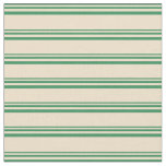 [ Thumbnail: Sea Green and Tan Colored Pattern of Stripes Fabric ]