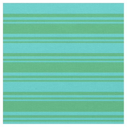 Sea Green and Turquoise Lined Pattern Fabric
