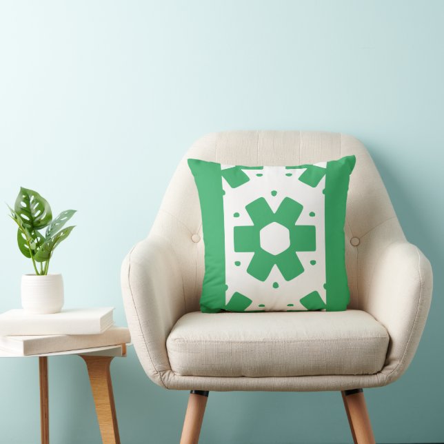 Sea green and white Decor Throw Pillow (Chair)