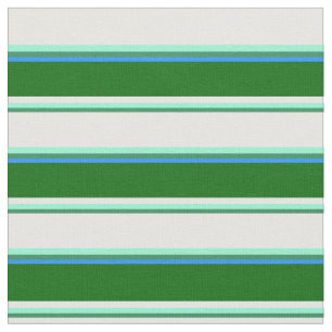Sea Green, Aquamarine, Mint Cream, Green & Blue Fabric