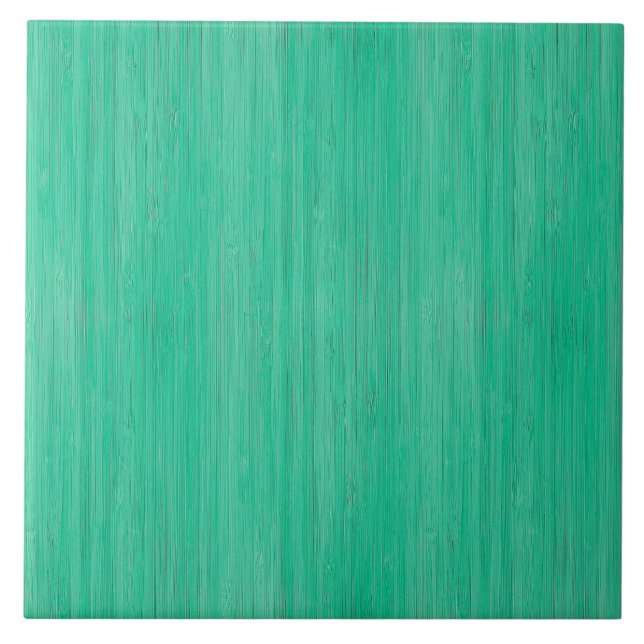 Sea Green Bamboo Wood Grain Look Tile (Front)