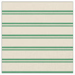 [ Thumbnail: Sea Green & Beige Colored Stripes Fabric ]