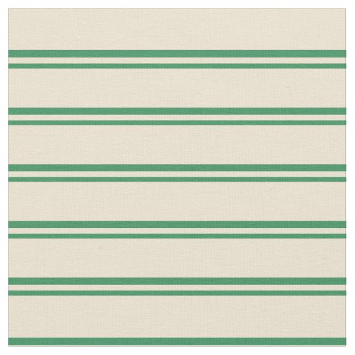 Sea Green & Beige Colored Stripes Fabric