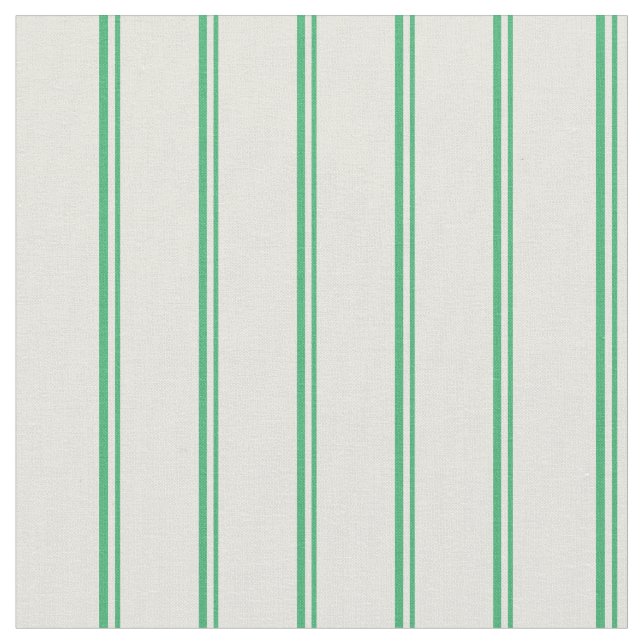 Sea Green & Beige Pattern of Stripes Fabric (Close Up)