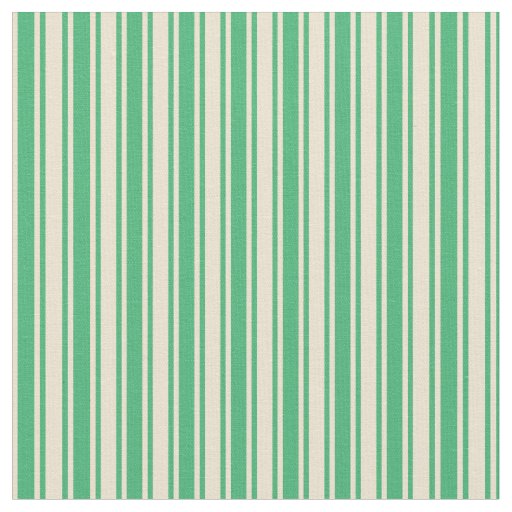 Sea Green & Beige Stripes Pattern Fabric