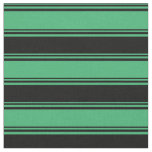 Sea Green &amp; Black Colored Lines Pattern Fabric