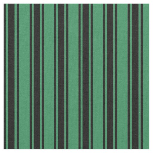 Sea Green & Black Pattern of Stripes Fabric