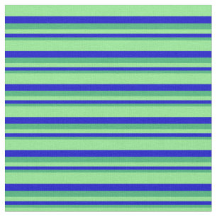 Sea Green, Blue, and Light Green Colored Stripes Fabric