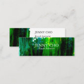 Sea green bold paint stripe mini business card (Front/Back)