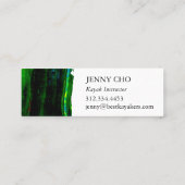 Sea green bold paint stripe mini business card (Back)