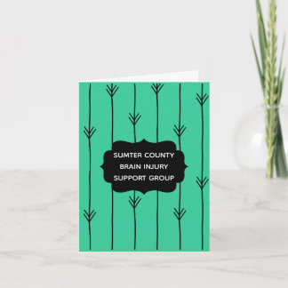 Sea Green Brain Injury Support Group Welcome Letterpress Thank You Card