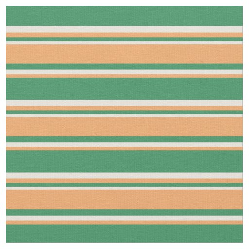 Sea Green, Brown & Beige Stripes/Lines Pattern Fabric