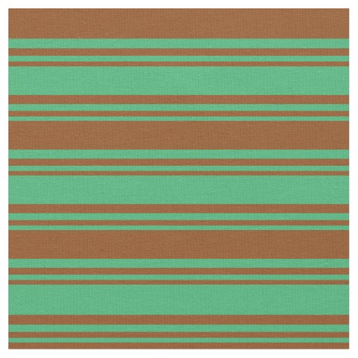 Sea Green & Brown Stripes Fabric