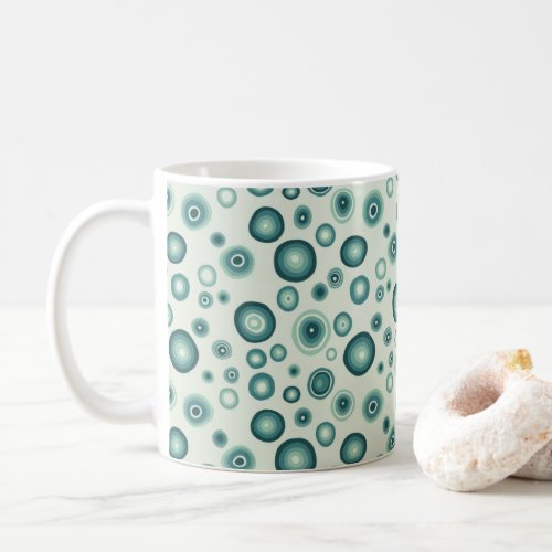 Sea Green Bubbles Modern Circles Pattern CUSTOMIZE Coffee Mug