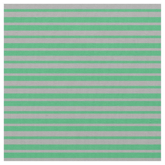 Sea Green & Dark Gray Lined/Striped Pattern Fabric (Close Up)