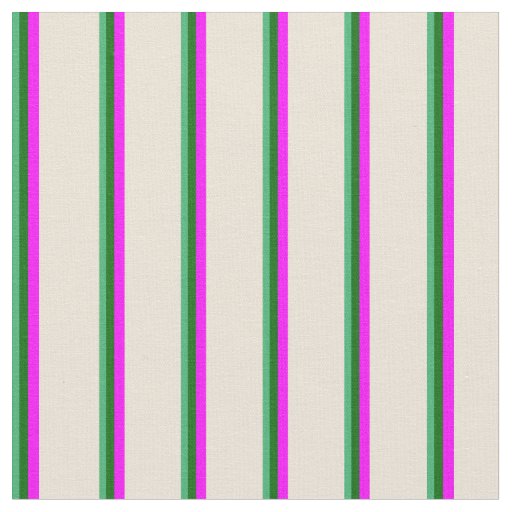Sea Green, Dark Green, Fuchsia & Bisque Colored Fabric