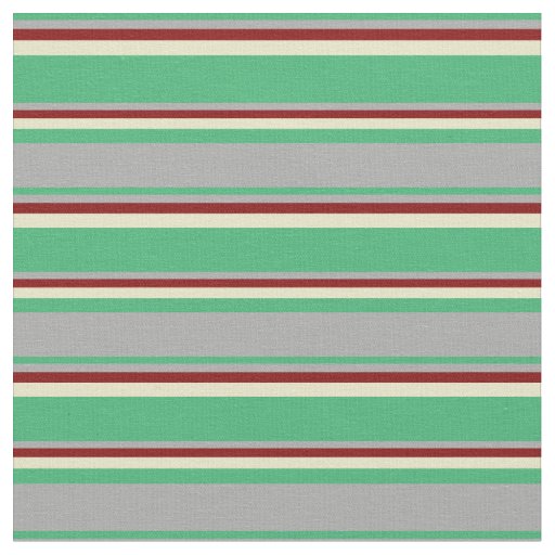 Sea Green, Dark Grey, Maroon, and Pale Goldenrod Fabric
