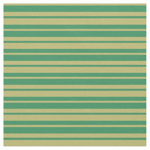 Sea Green & Dark Khaki Lined Pattern Fabric