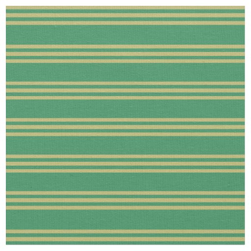 Sea Green & Dark Khaki Striped/Lined Pattern Fabric