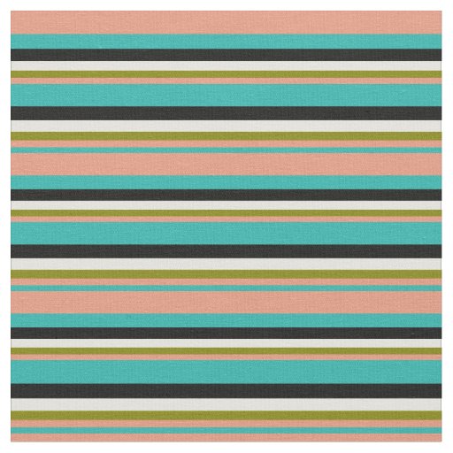 Sea Green, Dark Salmon, Green, Light Yellow, Black Fabric