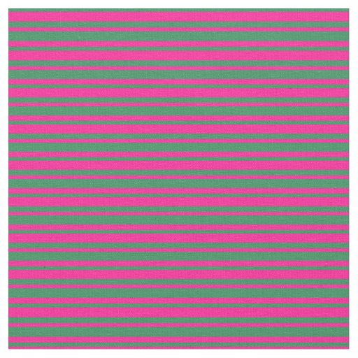 Sea Green & Deep Pink Stripes/Lines Pattern Fabric