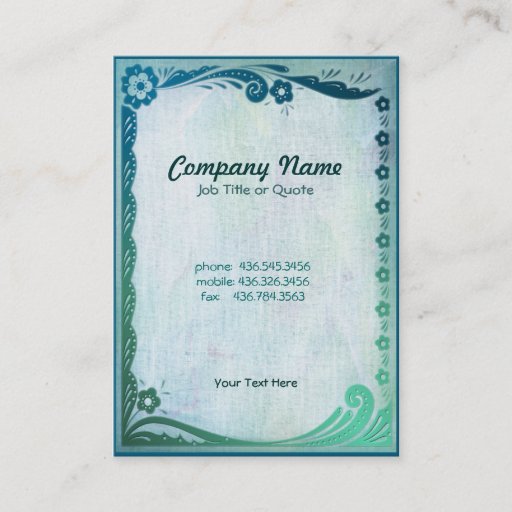 Customizable Sea Green Fantasy Business Card Templates
