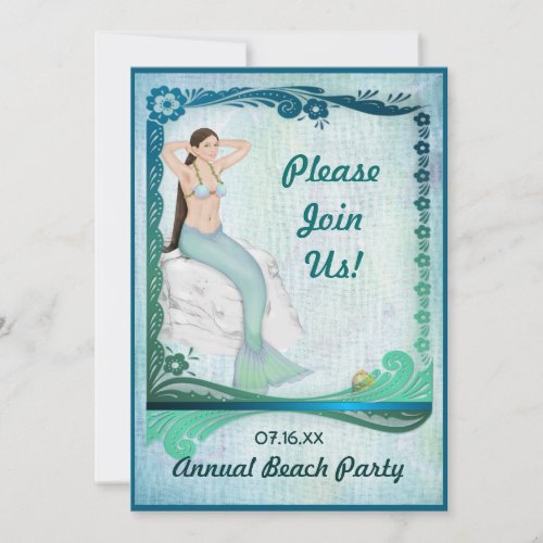 Sea Green Fantasy Custom Invite
