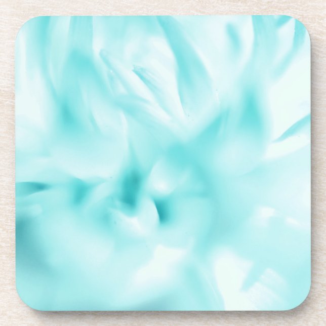 Sea Green Floral Print Hard plastic coaster (Front)