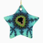 Sea Green Fractal Ceramic Ornament