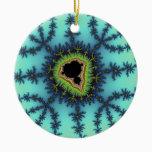 Sea Green Fractal Ceramic Ornament
