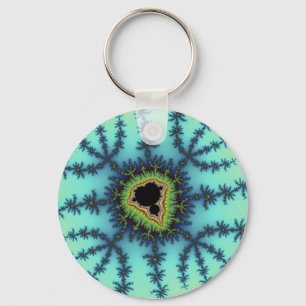Sea Green Fractal Keychain