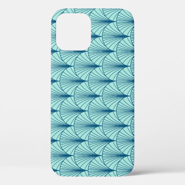 Sea Green Geometric: Fan Pattern. Case-Mate iPhone Case (Back)