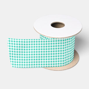 Sea Green Gingham Satin Ribbon