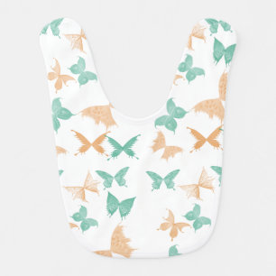 Sea Green Gold Butterflies Unisex Bib