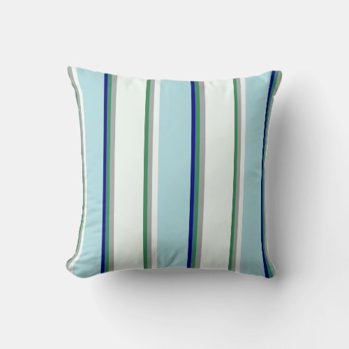 Sea Green Gray Mint Cream Powder Blue  Blue Throw Pillow