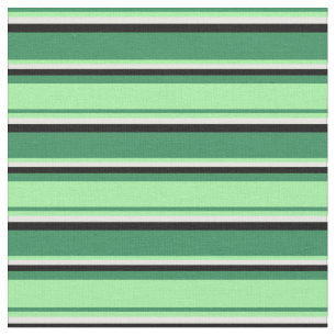 Sea Green, Green, White, and Black Colored Lines Fabric