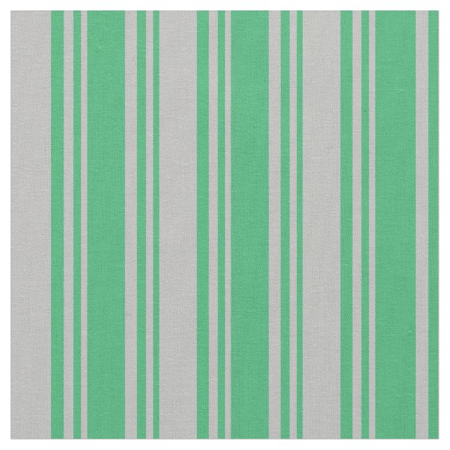 Sea Green & Grey Striped/Lined Pattern Fabric (Close Up)