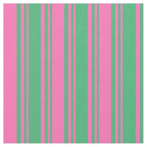 Sea Green & Hot Pink Stripes/Lines Pattern Fabric