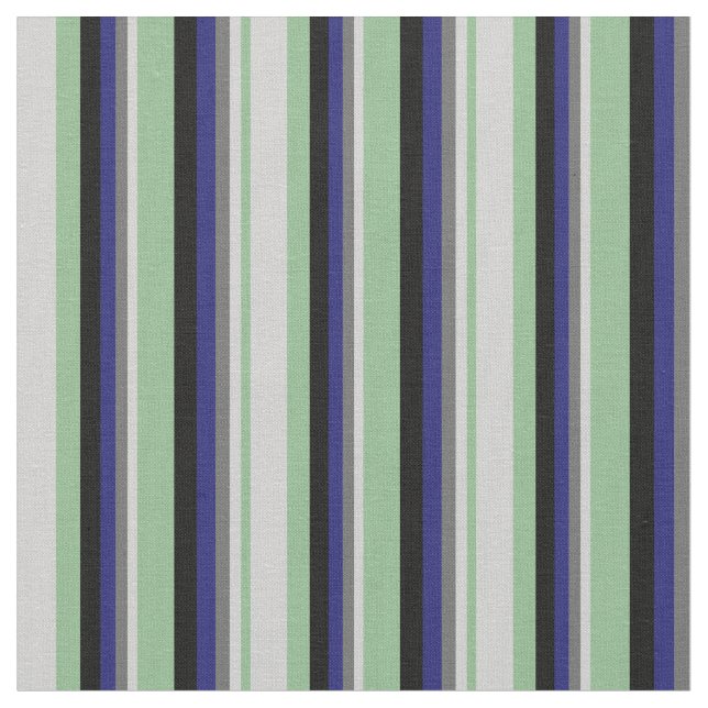 Sea Green, Light Gray, Dim Gray, Blue & Black Fabric (Close Up)
